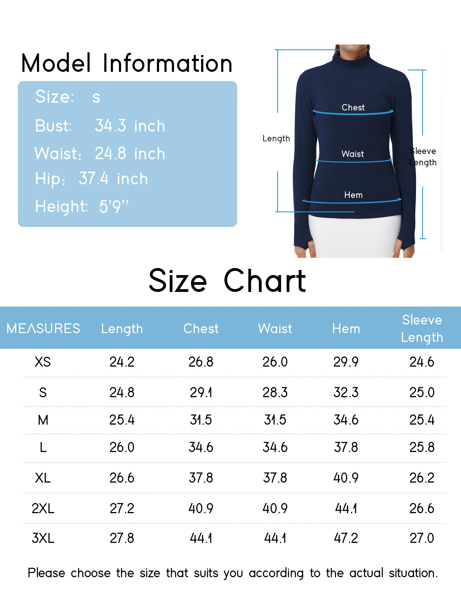 THE GYM PEOPLE Camiseta Interior de Cuello Alto para Mujer, Manga Larga, Forro Polar, Ropa Interior térmica, Jersey con Agujero para el Pulgar