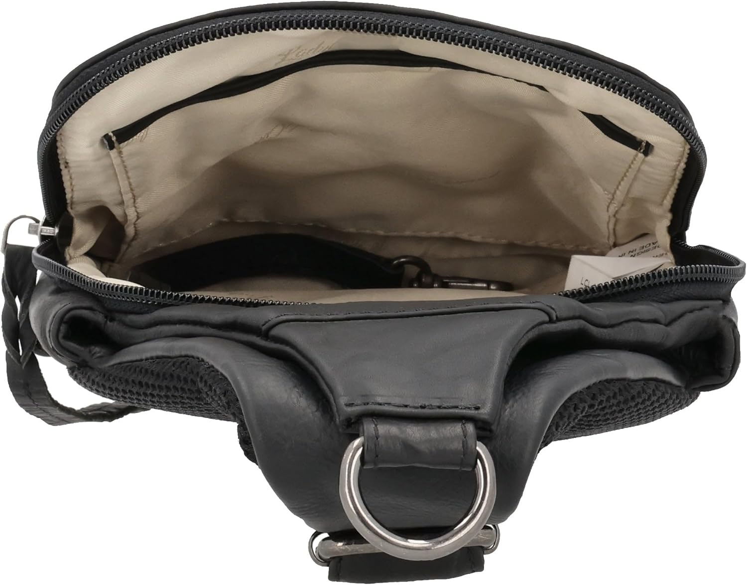 Lady Conceal - Dakota Unisex Leather Concealed Carry Sling Bag - Medium Frame Handgun - Concealment pockets with Magnetic Closure and Universal Holster Backpack (Black) - 7" L x 15" H x 2" D