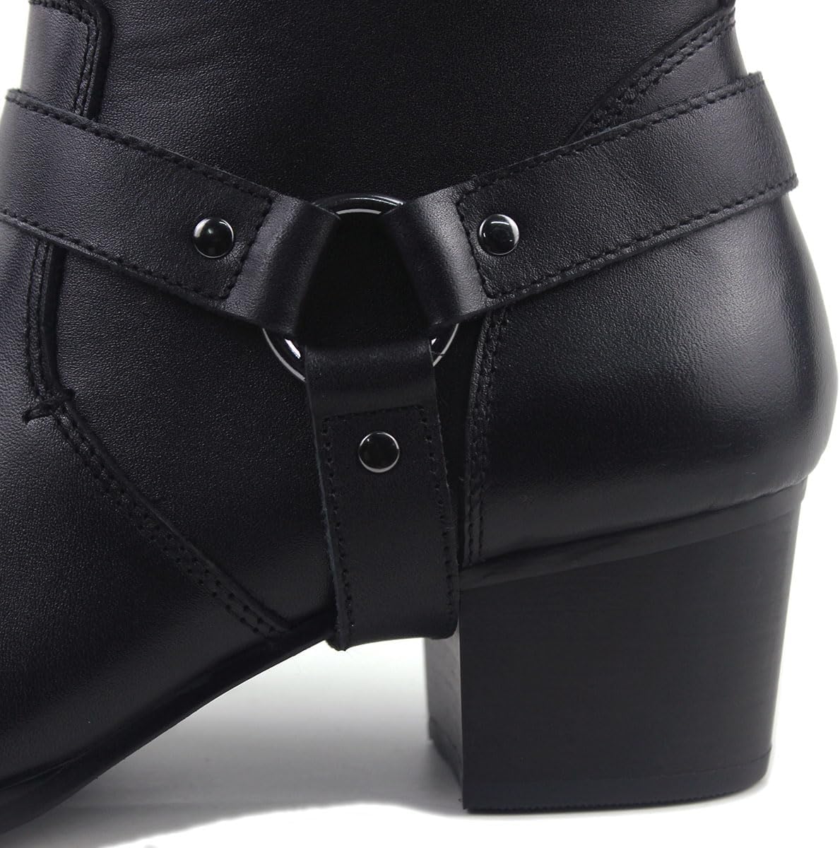 Dress Boot for Men Heels Casual Chelsea Combat Ankle Chukka Boots Zipper Black JY002 - Image 6