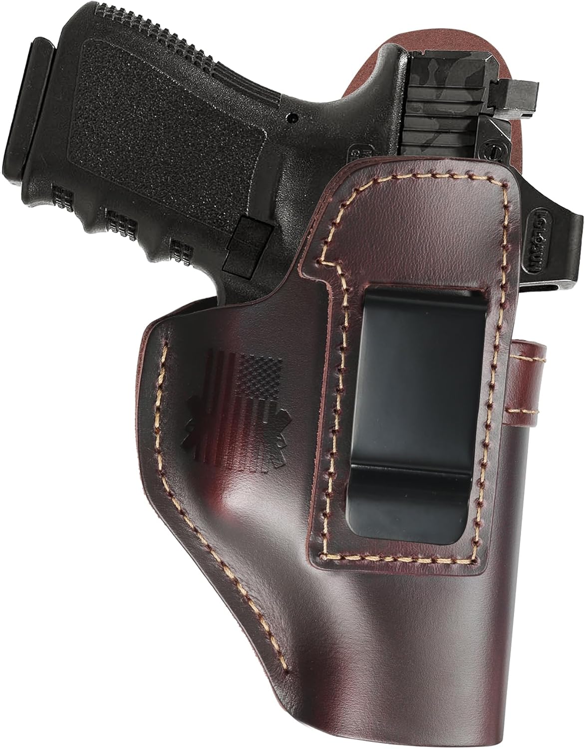 Optics Ready- IWB Leather Holster for Glock 17 19 43X fits Taurus G2C G3 G3C GX4 /M&P 9mm EZ Shield fits Sig P230 for LCP LC9S Security 9 fits Springfield XD Plus Similar Size-Inside The Belt