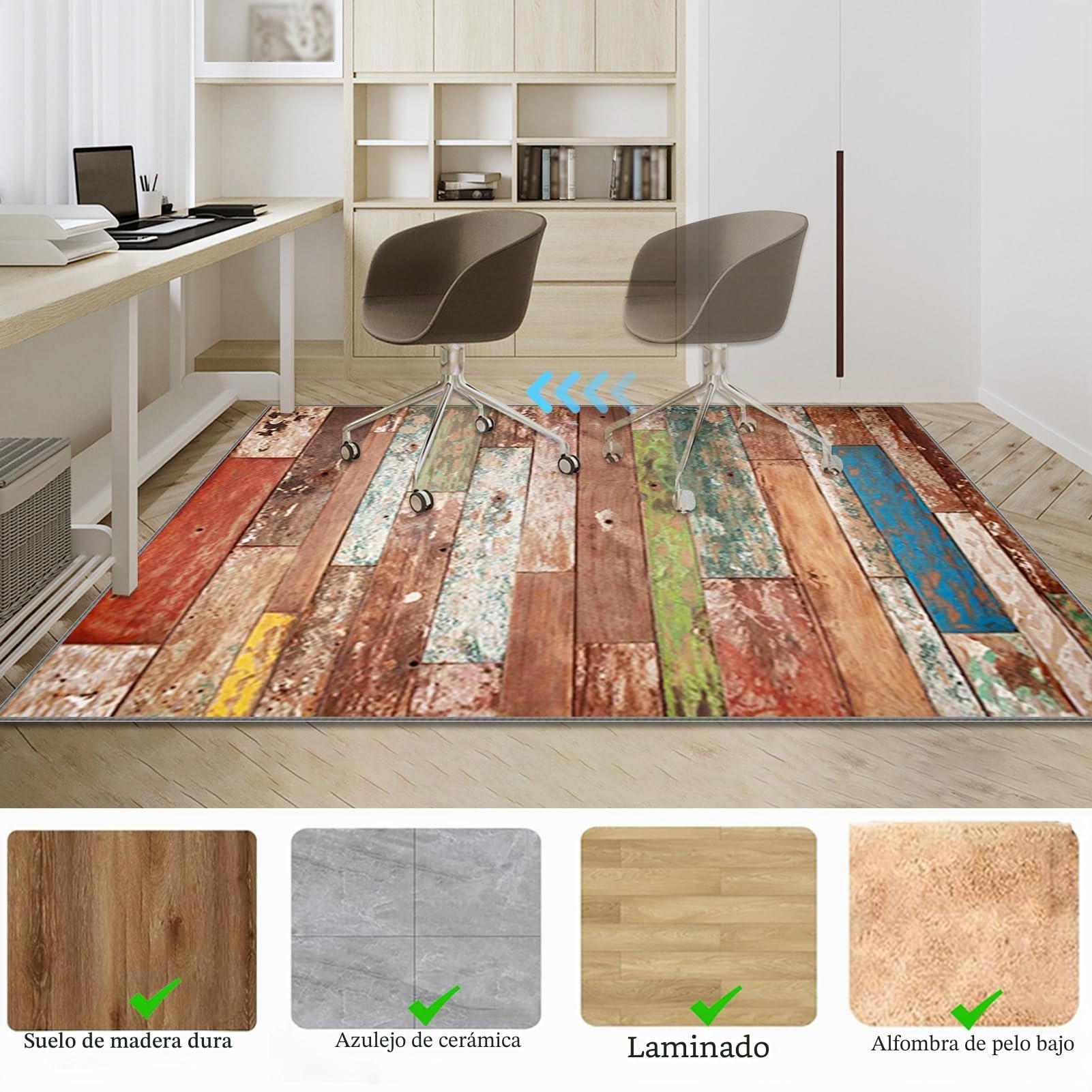 Alfombra Silla Escritorio Alfombra Protectora Suelo Silla Ruedas Antideslizante Alfombra para Silla de Gaming Ruedas Oficina Ordenador Alfombra de protección del Suelo para Silla 70 x 100 cm