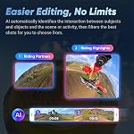 Insta360 X4 Ensemble standard - imperméable 8K 360 Caméra d'action 4K Vidéo à large angle, Invisible Selfie Stick Effect, Lens Guards amovibles, 135 Une durée de vie minimale de la batterie, AI Édition, stabilisation