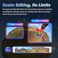 Vista 8 de Insta360 X4 Paquete estándar - Cámara de acción impermeable 360 de 8K, video de gran angular 4K, efecto de palo invisible para selfies, protectores