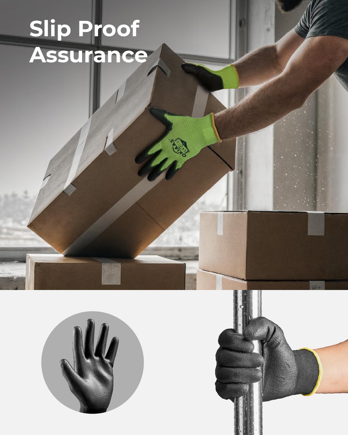 【Heavy-Duty Work Bundle】21pcs Extra Long Nut Driver Bit Set + 12 Pairs PU-Coated Work Gloves for Mechanics & DIY