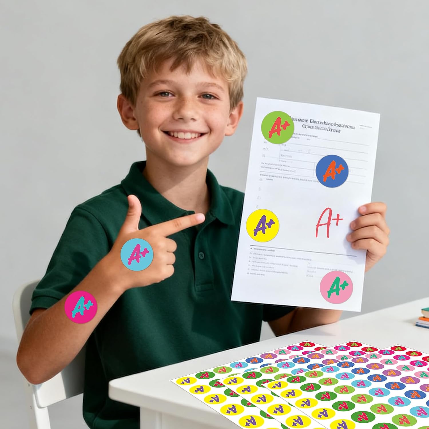 1800Pcs A+ Motivational Stickers, 1 Inch Colorful A+ Reward Sticker Mini Incentive Stickers Round Behavior Chart Sticker for Shcool Classroom Students Teachers Supplies image 2