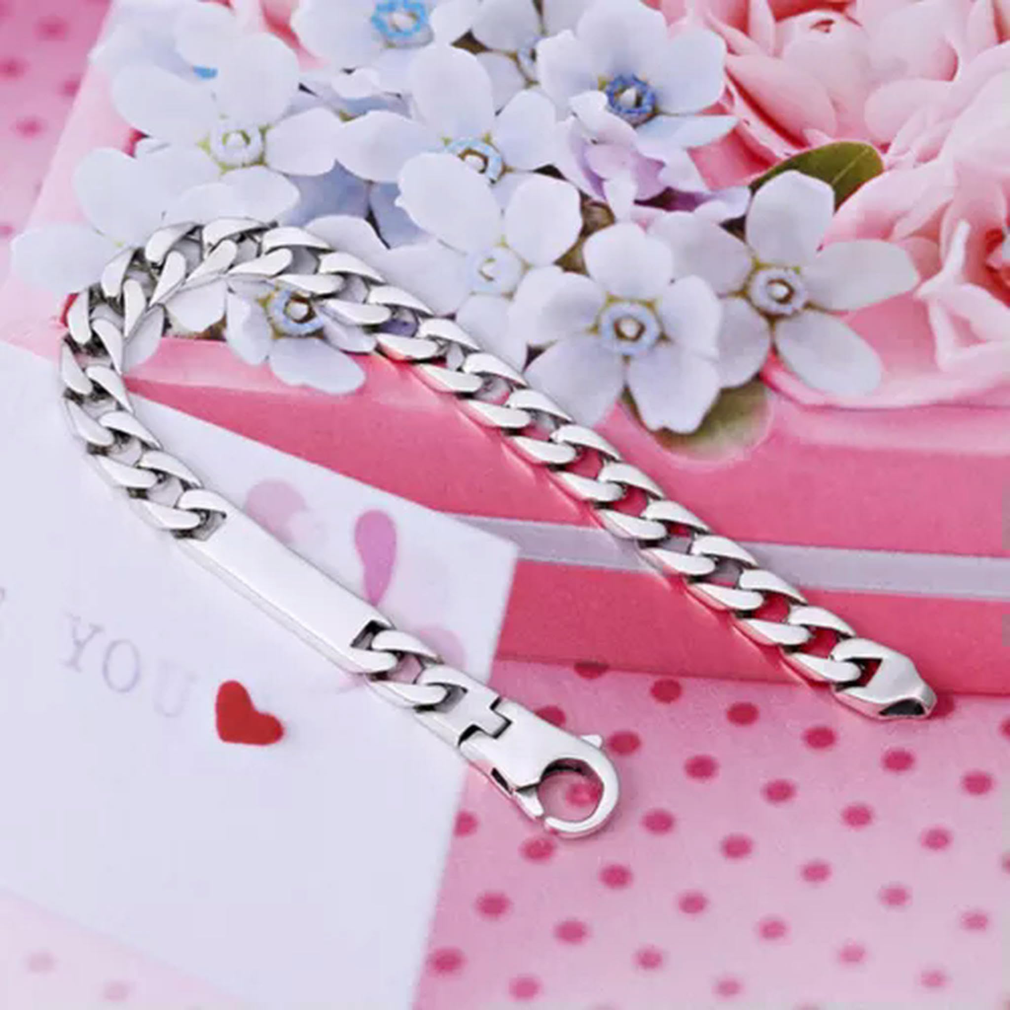 Pulsera de eslabones cubanos con Cadena de Plata 925 para Hombre y Mujer, 19 g/7 Pulgadas