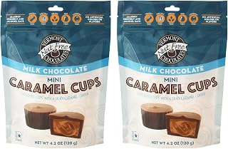 Milk Chocolate Caramel Cups, Bite Size Candy with Creamy Caramel Filling, Kosher Dairy, Nut Free (2-pack)