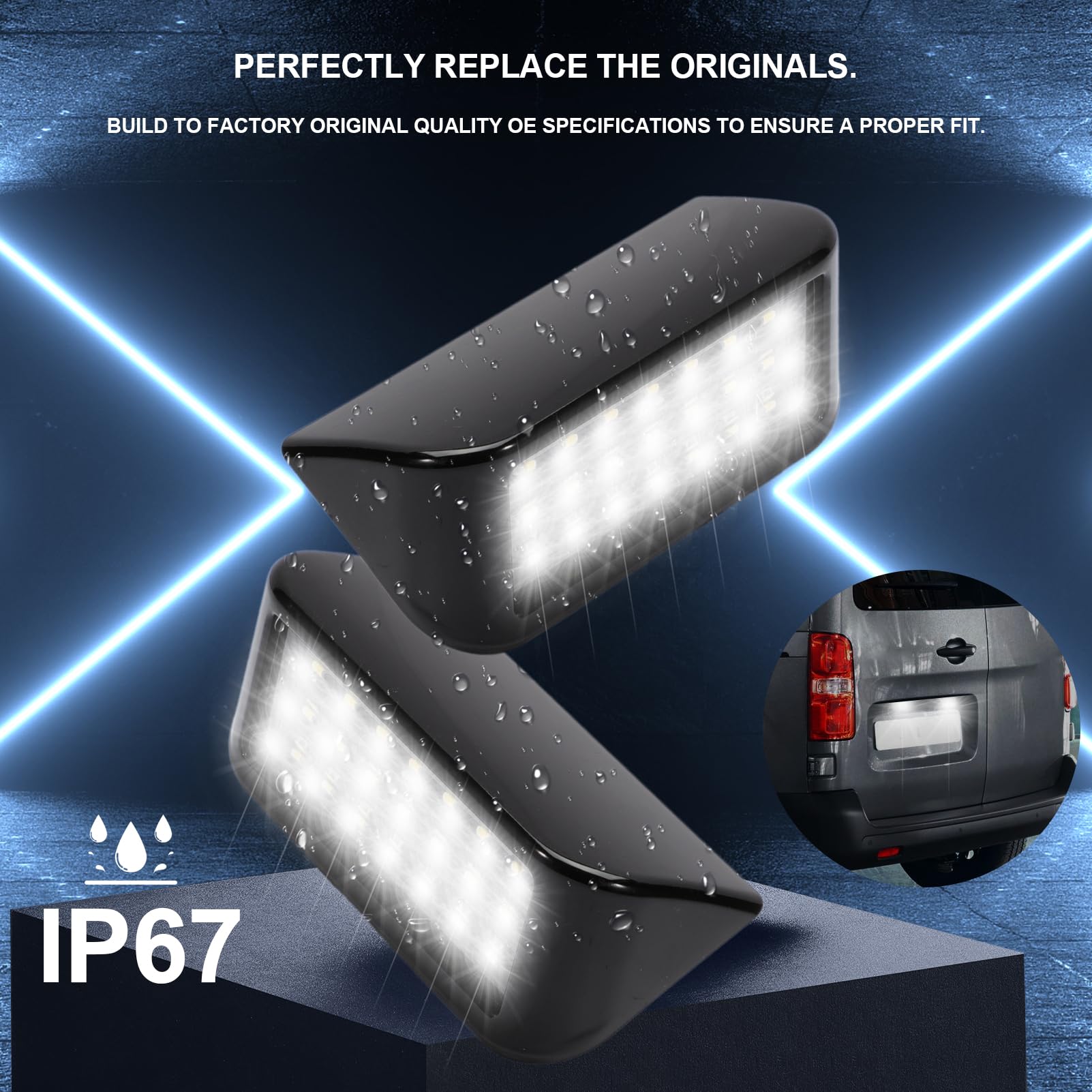 luz LED para matrícula para Expert Partner Berlingo Dispatc Vivaro Monospace Proace LED iluminación placa de matrícula