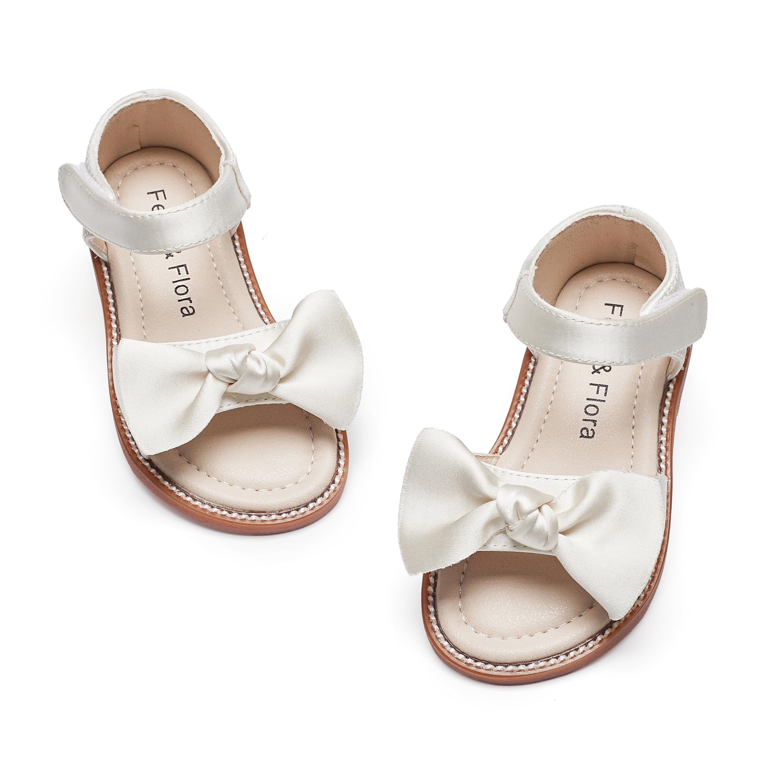 Felix & Flora Toddler Girls Sandals Soft Rubber Flats Summer Baby Flower Girl Shoes.
