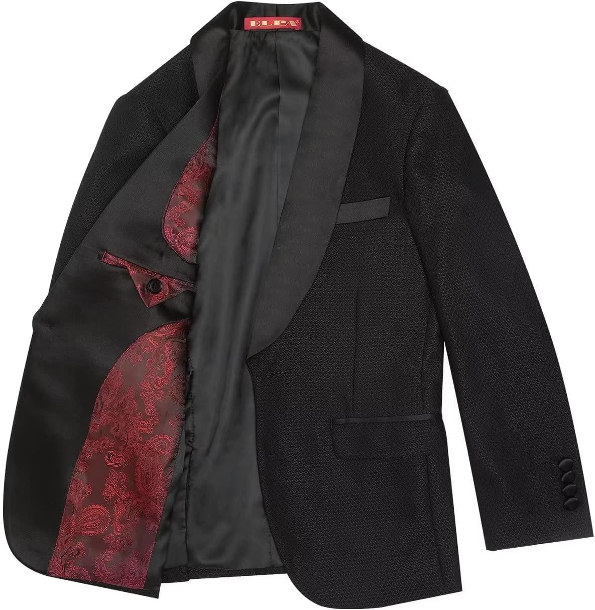 Marvelous World Boys 4-Piece Stylish Formal Tuxedo Suit Set, Suit Jacket, Pants, Vest, and Bow Tie