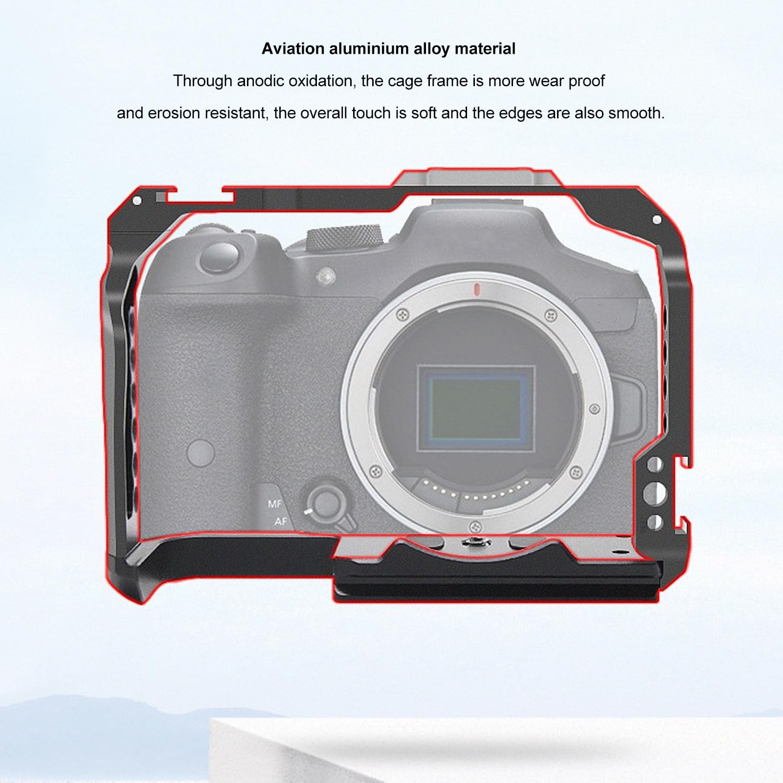Jaula de Cámara con Zapato Frío y Agujeros Roscados para una Plataforma Protectora de Aleación de Aluminio 70d 80D para Fotografía con Ranura Deslizante Arca de 38 Mm y Puertos de Tornillo