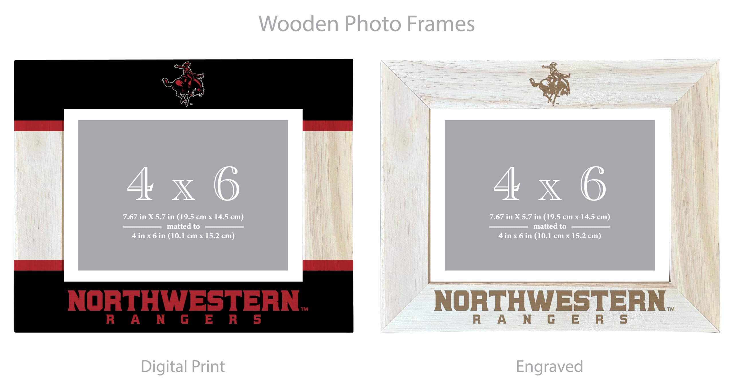 R and R Imports Northwestern Oklahoma State University Wooden Photo Frame Printed Design Matted to 4 x 6 Inch Officially Licensed Collegiate Product