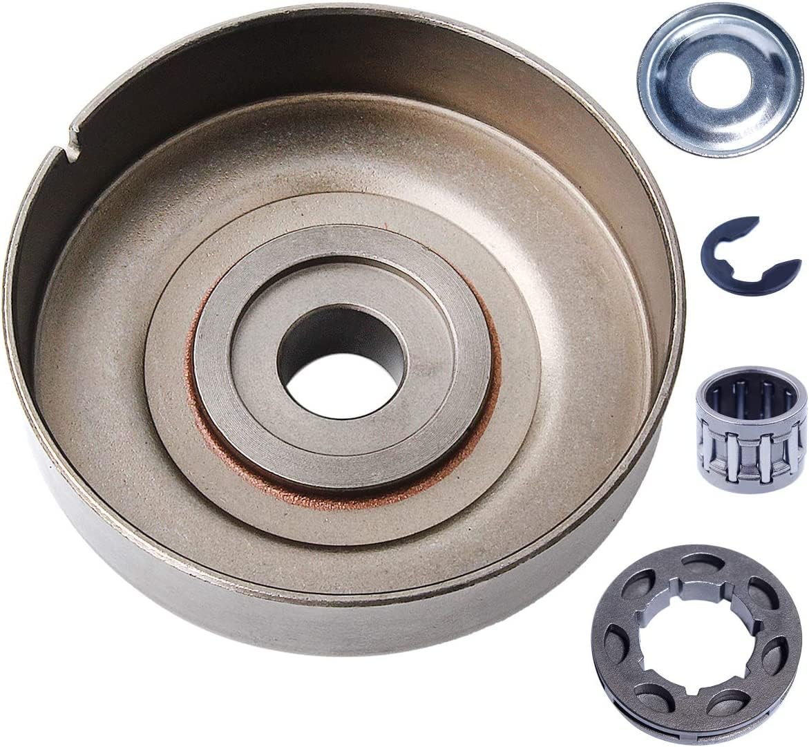 Kit de Tambor de Embrague con piñón de llanta de 3/8-7T Compatible con Motosierra MS211, MS171, MS181, MS171C, MS181C y MS211C