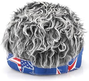 Mens Visor Cap Wig Adjustable Baseball Cap Golf Hats with Fake Hair