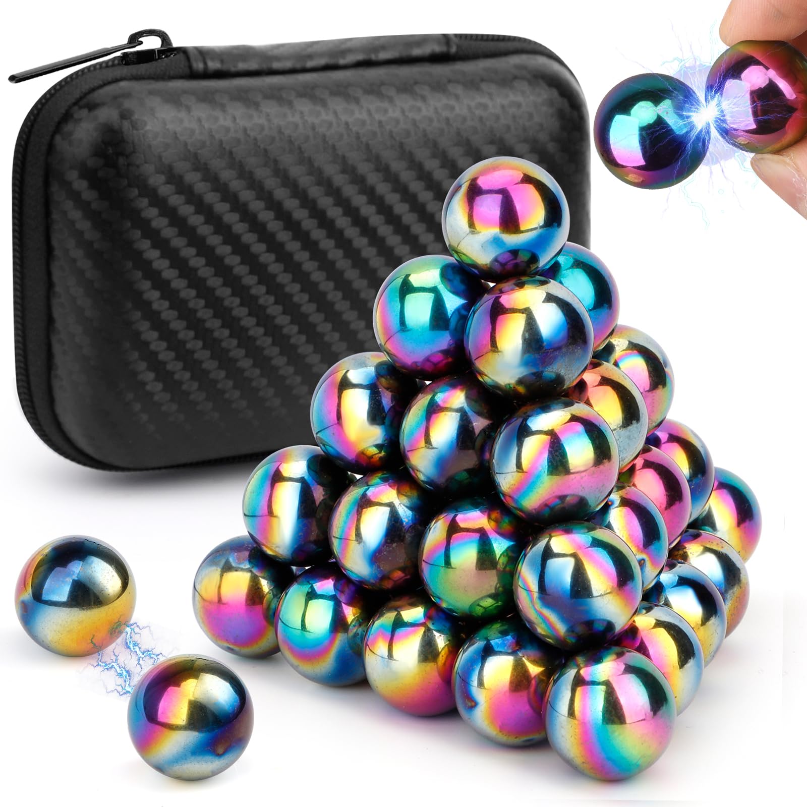 Amazon.com: Dilabnba 28PCS Rainbow Hematite Magnetic Ball Fidget