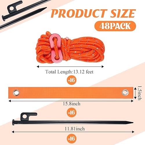 Miniatura 8 de Suzile Juego de 48 estacas para árbol de alta resistencia, kit de soporte de anclaje para árbol joven, kit de enderezamiento de árboles jóvenes,