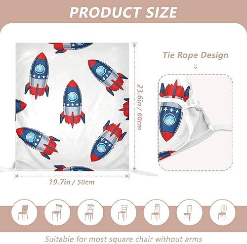 Miniatura 3 de 4th of July Independence Day Red and Blue Rockets Decorative Covers for Chairs for Classroom Stools Soft Anti-Slip Chair Covers fundas para sillas