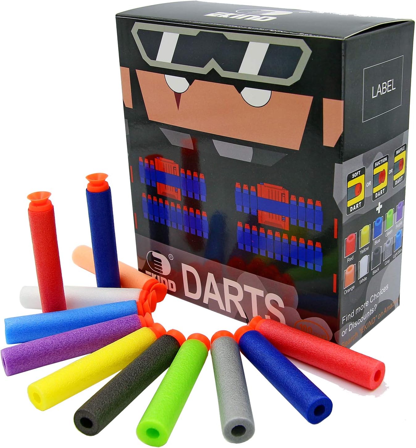 EKIND100 Pcs Suction Darts Refill Pack Foam Bullet Compatible for NERF N-Strike Series Blaster