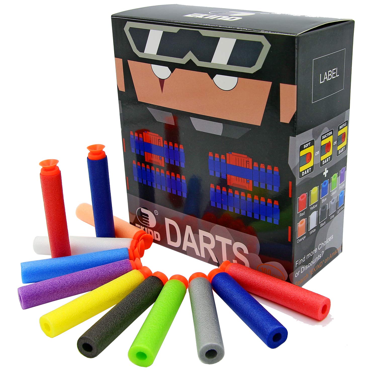 EKIND100 Pcs Suction Darts Refill Pack Foam Bullet Compatible for NERF N-Strike Series Blaster