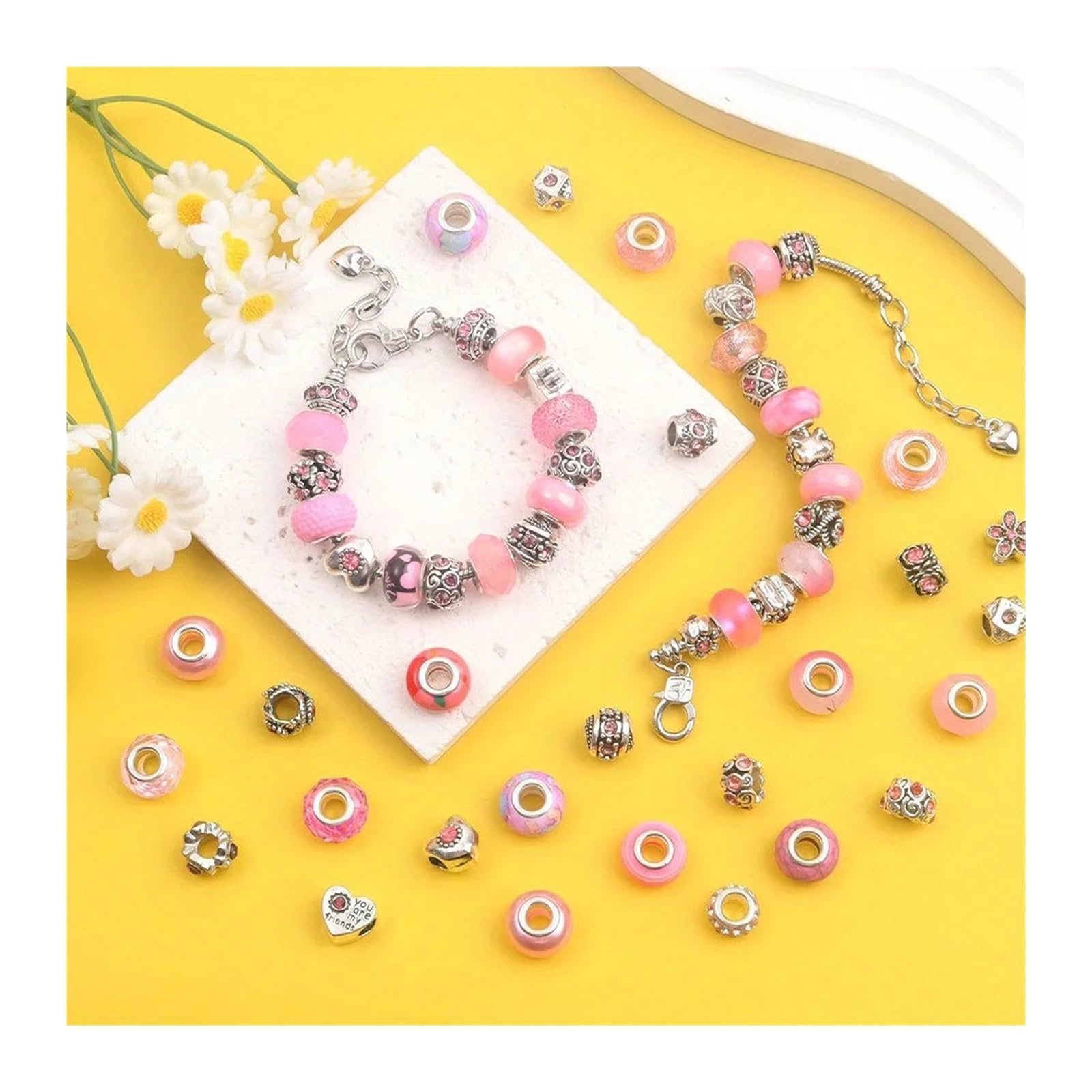 kit de cuentas de bricolaje Kit de fabricación joyas con cuentas acrílicas 10/31/62 piezas(62pcs)