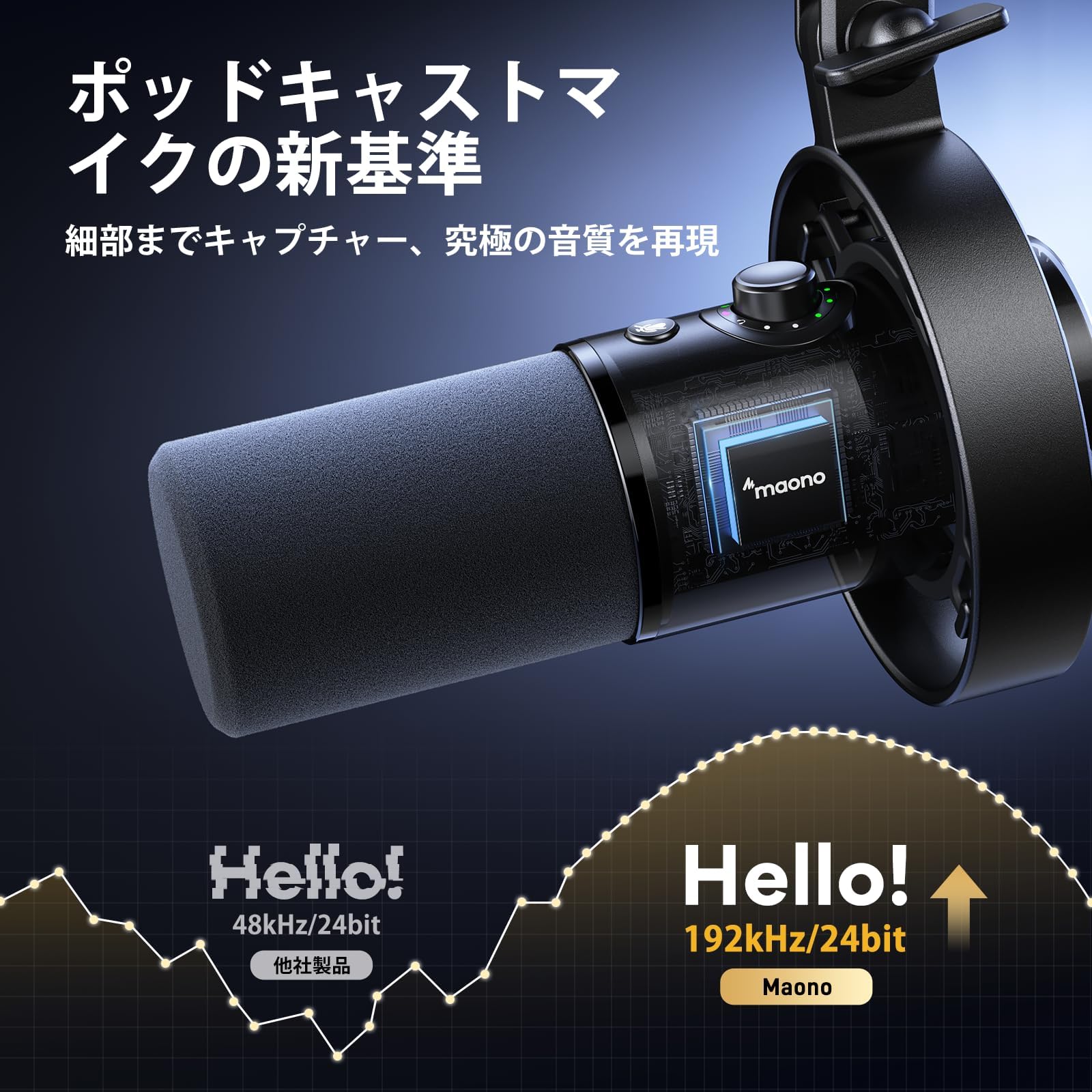 Amazon.co.jp: MAONO USB XLR ダイナミックマイク 192kHz/24bit
