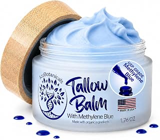 Grass fed beef tallow whipped conditioner, infused with methylene blue, anti-aging, moisturizing, stretch marks, rosacea, psoriasis, eczema, acne, all skin types, organic ingredients, 50ml