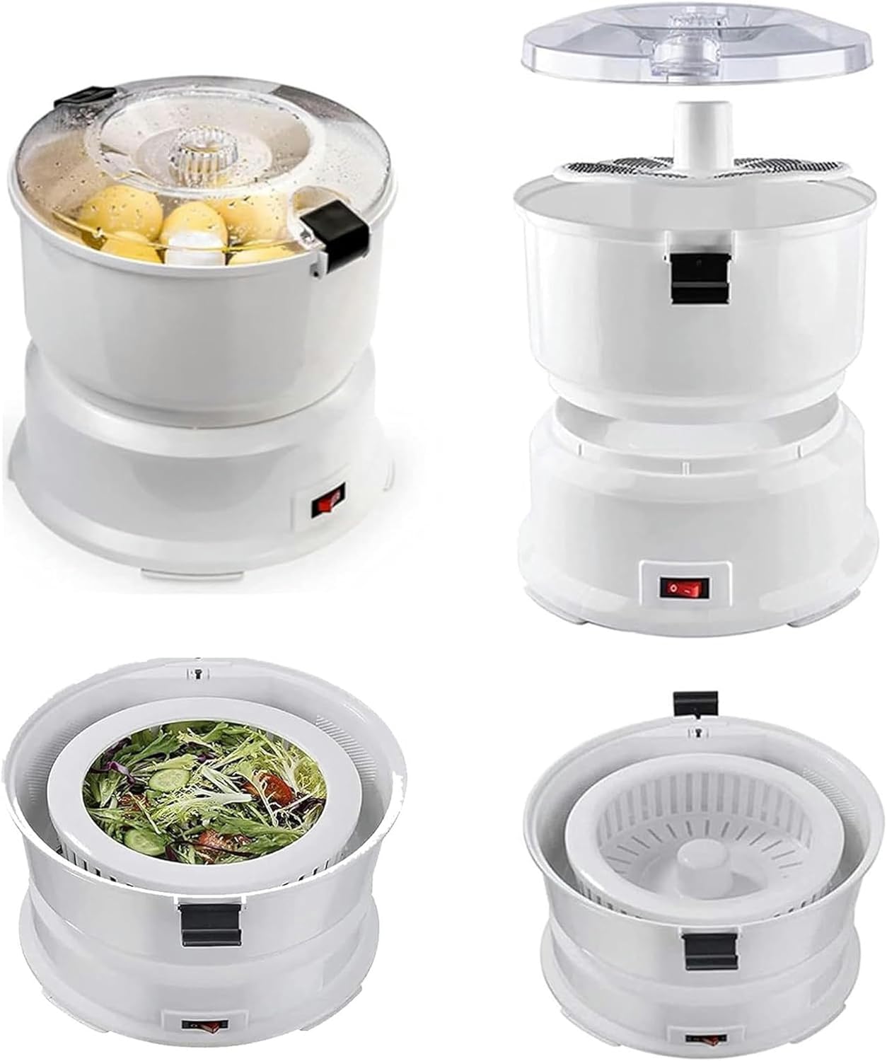 Wzglod 2 in 1 85W Electric Potato Peeler Vegetable Dehydrator, One-Button Drive, for Home Kitchen