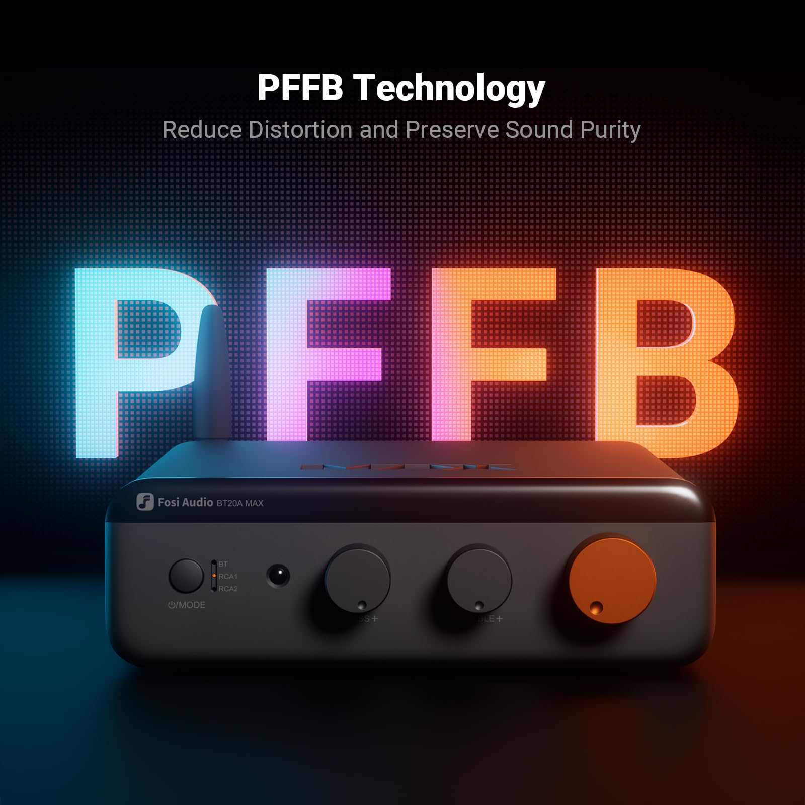 Bundle Fosi Audio BT20A MAX Amplificador de Potencia Estéreo + Pares/4 Conectores Banana para Cable de Altavoz