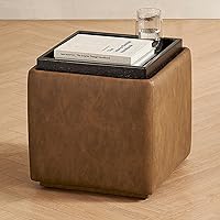 Vista 10 de mopio Levi - Banco de almacenamiento con bandeja reversible, mesa de café de almacenamiento moderna, banco de dormitorio, otomana de mesa de café