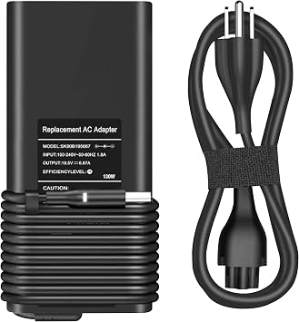 BAJ 130W watt 4.5mm Round Tip Laptop Charger Compatible with Dell XPS 15 9530 9550 9560 9570, Inspiron 7347 7348 7348, Precision M3800 5510 5520 5530, HA130PM130 DA130PM130 Power Supply