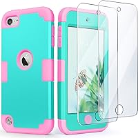 Vista 10 de IDweel Funda rígida para iPod Touch con 2 protectores de pantalla, 3 en 1, funda rígida de policarbonato + silicona a prueba de golpes para niños