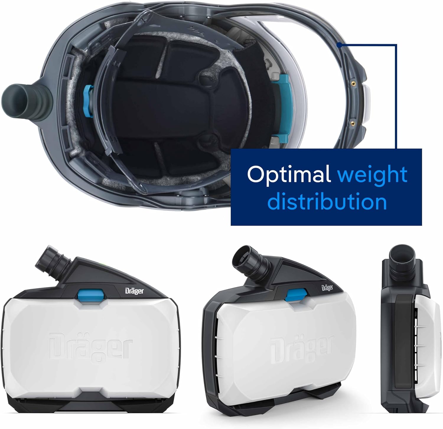 Dräger X-plore 8500 Powered Air-Purifying Respirator PAPR Kit with Robust Head Protection for Tough Workplaces