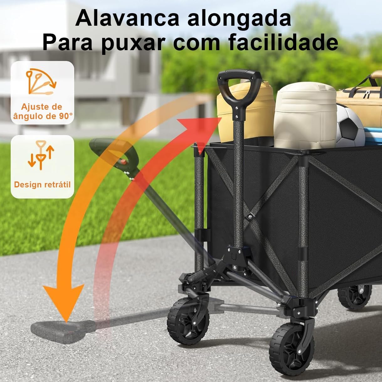 Camping Carrinho Dobravel Multiuso, Adequado para Compras, Carrinho de Compras,Suporta até 100kg