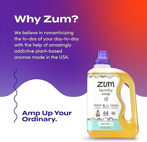 Miniatura 15 de Indigo Wild Zum Clean - Jabón líquido de lavandería a base de plantas, contiene bicarbonato de sodio, aceites esenciales y aceite de coco