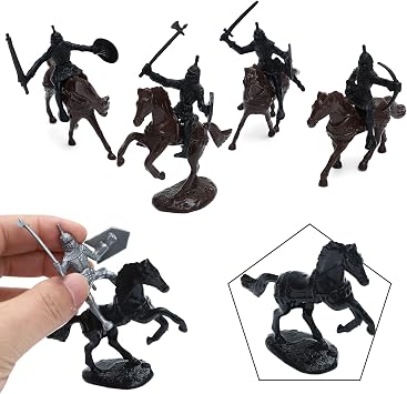 ONEST 40 Pieces Mini Dragon Figures Medieval Knights Miniature Playset Flying Dragon Figurines Cupcake Topper Party Table Decorations