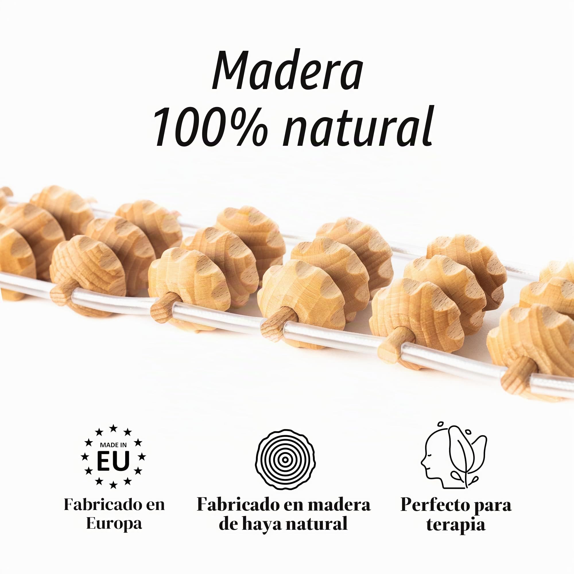 Tuuli Accessories Rodillo Masajeador de Espalda Aparato para Masaje Madera 120 cm (40 x 7 cm Superficie de Rodadura)