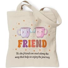 Friend Gifts Tote Bag, Friendship Gift for Women Canvas Bag with Inner Pocket, Bestie Bag