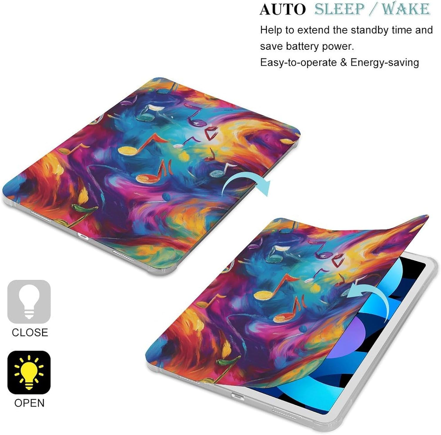 Colorful Music Notes Graffiti Case with Pencil Holder image 3
