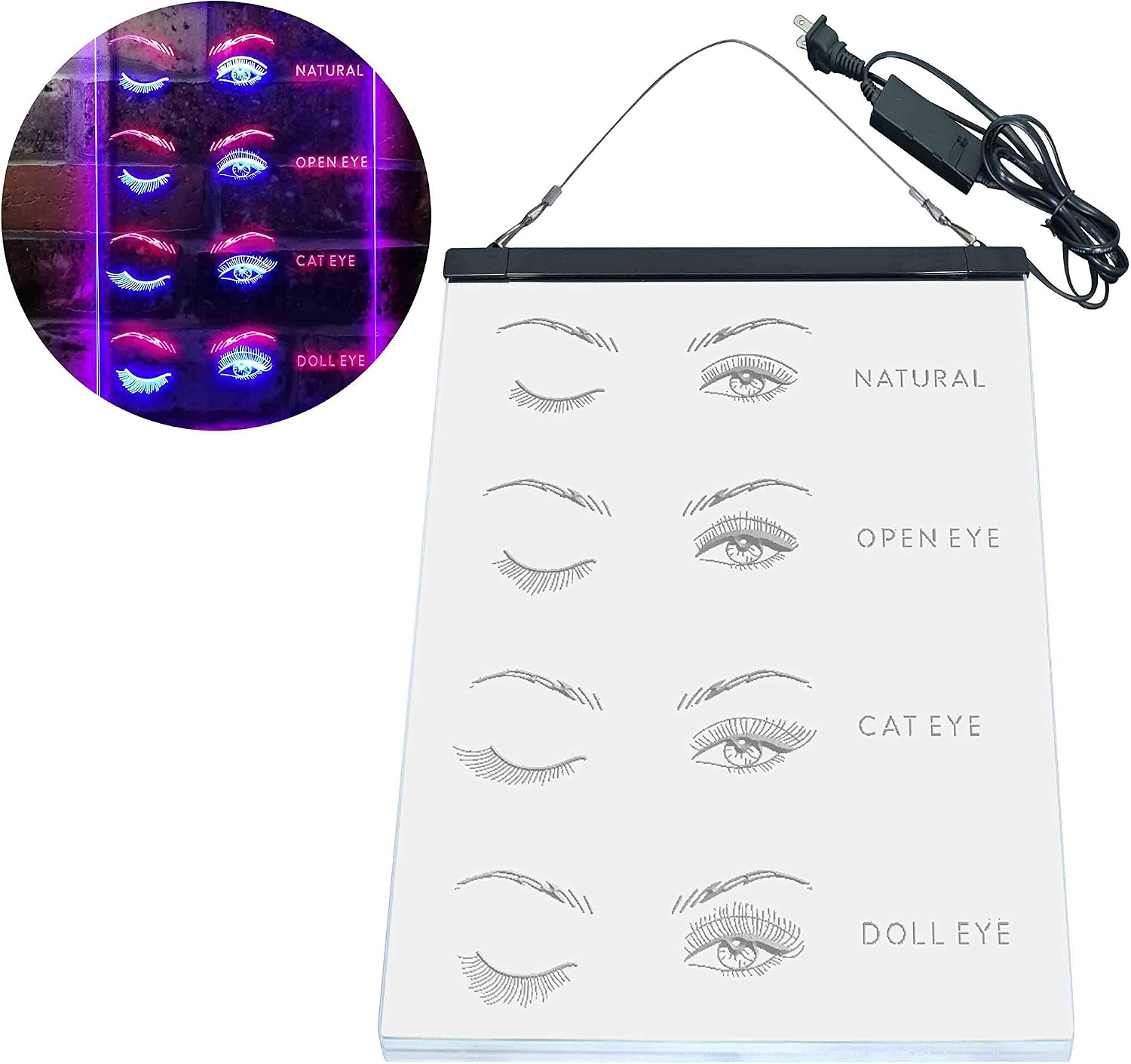 ADVPRO Eyelash Style Natural Cat Open Doll Eyes Beauty Salon Dual Color LED Neon Sign Red & Blue 12 x 16 Inches st6s34-i3744-rb
