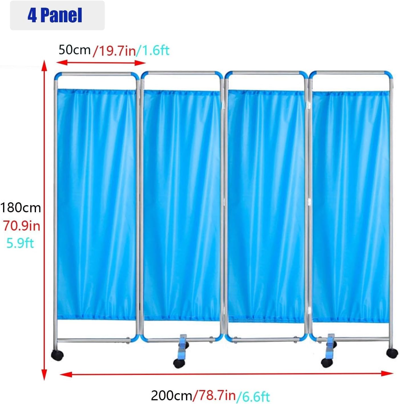 4 Panel Foldable Privacy Screen, Ward/Beauty Salon/Room Standing Door Partition,Standing Foldable Room Partition (4)/4