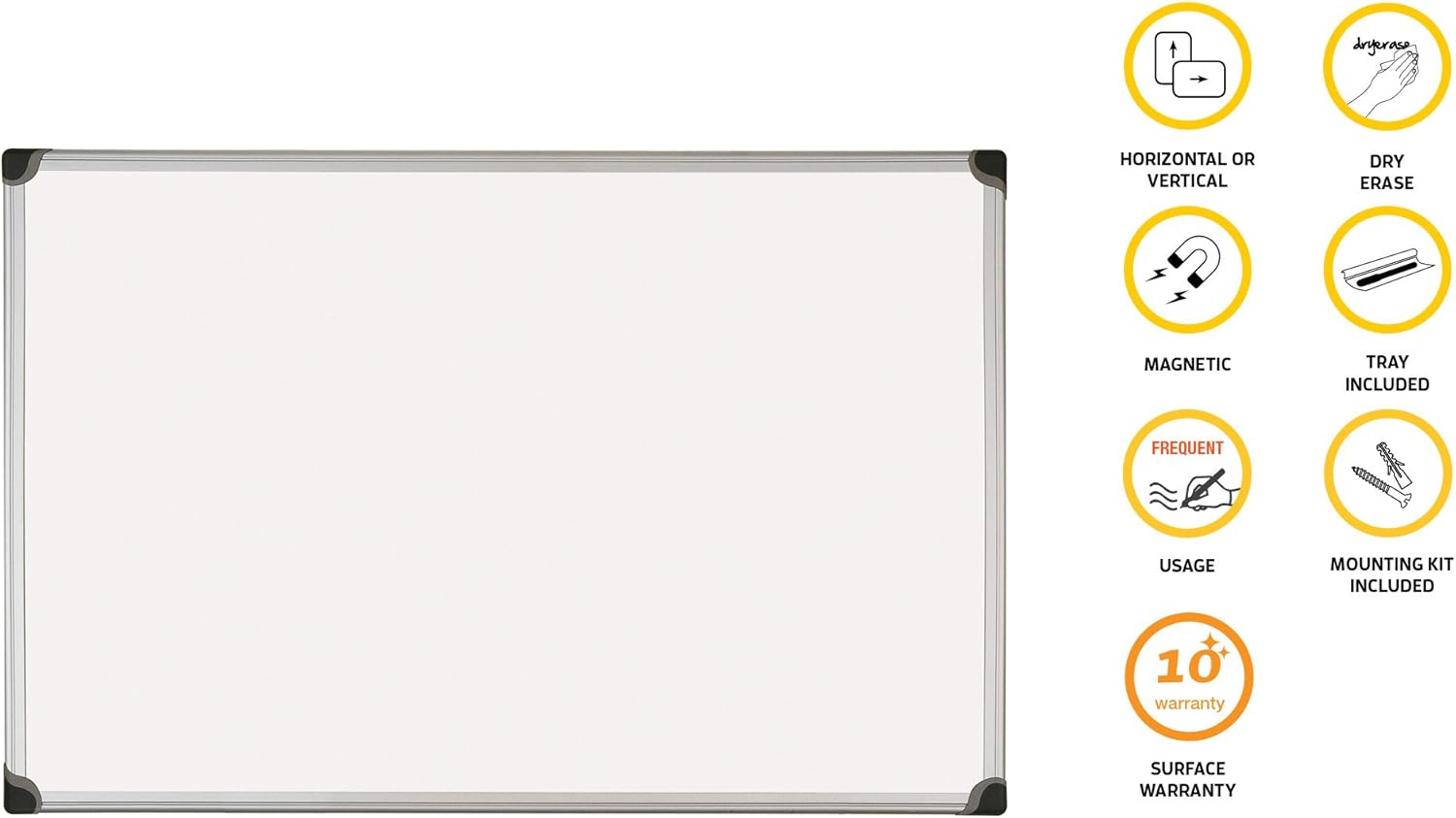 Bi-Silque MA0307178 Maya W Series Board with Aluminium Frame