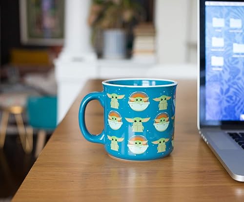 Miniatura 7 de Silver Buffalo Star Wars The Mandalorian Repeat Poses - Taza de café de cerámica estilo campista, 20 onzas Repetir Poses