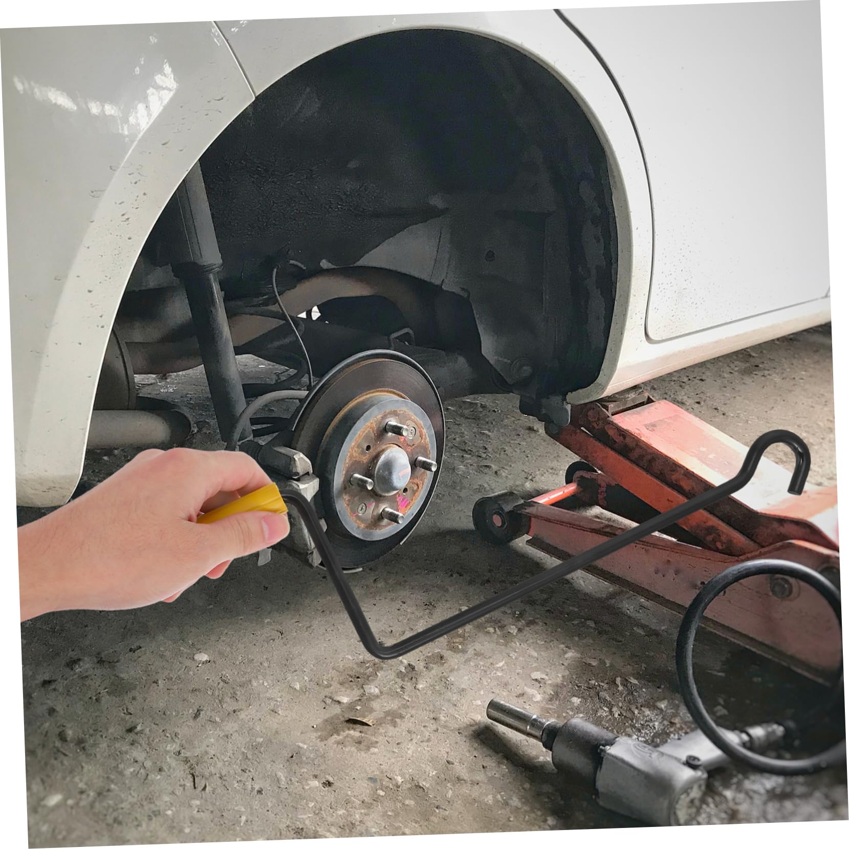 Manico per Cric in Acciaio Presa Antifatica per Sollevatore Auto Nero
