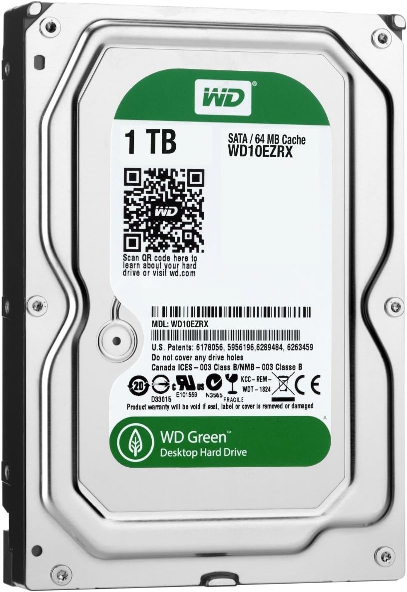 (Old Model) WD Green 1TB Desktop Hard Drive: 3.5-inch, SATA 6 Gb/s, IntelliPower, 64MB Cache WD10EZRX