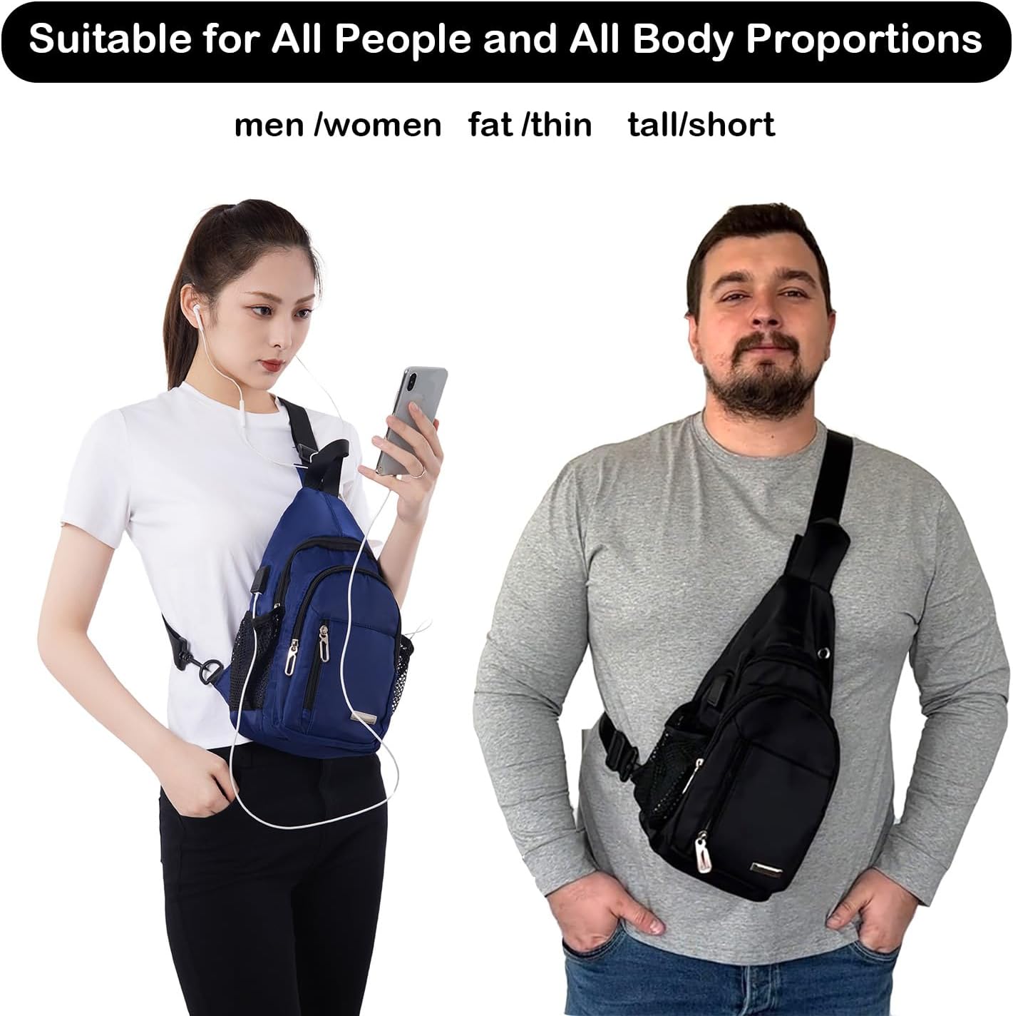 JENAGREEN Waterproof Sling Backpack Crossbody Sling Bag, Cross Bag Adjustable Travel Hiking Essentials Casual Daypack Multipurpose Chest Bag Purse for Women Men - Image 3