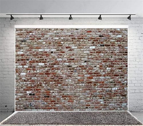 Miniatura 2 de Laeacco Fondo de pared de ladrillo vintage de 12 x 10 pies, estilo retro, fondo de pared de ladrillo rústico, para recién nacidos, niñas, adultos,