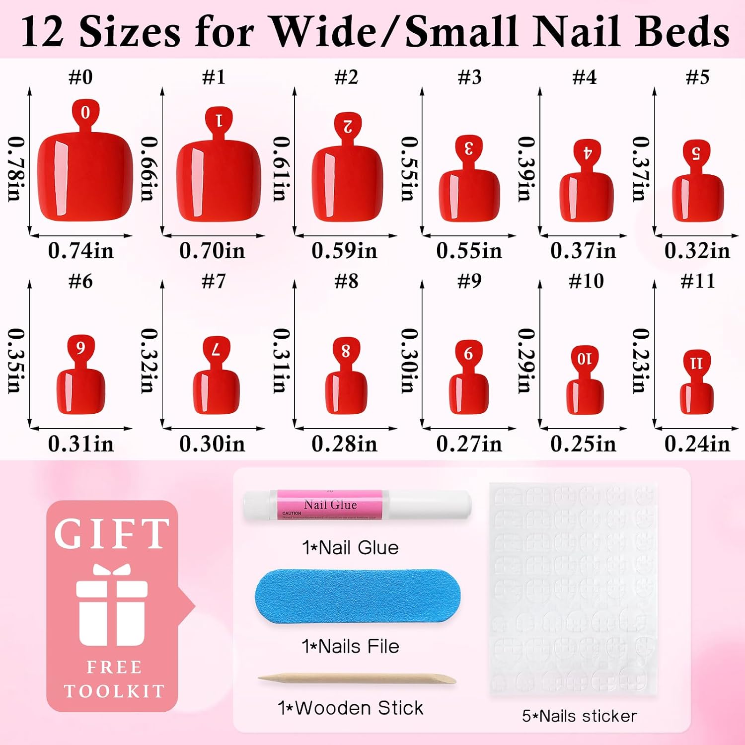 120pc Press on Toenails Women Fake Toe Nail Press ons Pedicure with Glue, Birght Red Toe Press on Nails Feet Toenails Press-on Toes Nails Tips Short Square Fake Toenail Tip Acrylic False Toes Nails