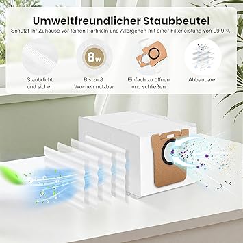 21 accesorios para robot aspirador Dreame L20 Ultra, juego de piezas de repuesto para L20 Ultra, 2 cepillos principales, 6 bolsas para el polvo, 4 almohadillas de limpieza, 4 filtros HEPA, 4 cepillos5