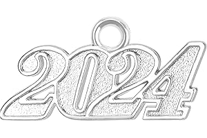 Silver 2024 Year Charm for Graduation Tassels