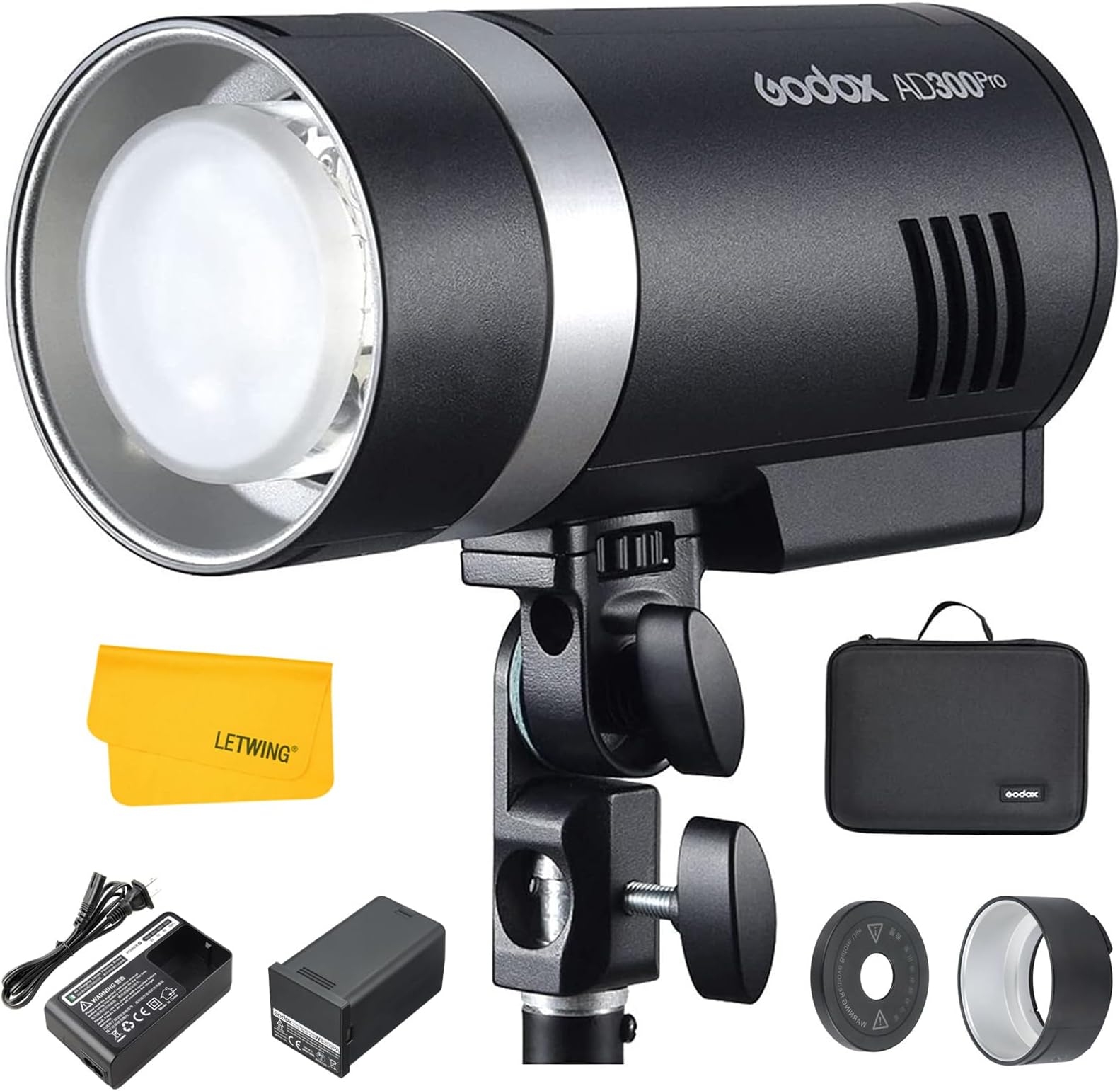 Godox AD300Pro AD300 Pro TTL Studio Flash, 300Ws 2.4G 1/8000 HSS Outdoor Strobe Flash Light Video Monolight with 2600mAh Lithium Battery Compatible for Nikon Canon Sony Fuji Olympus Panasonic Camera